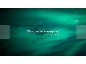 Yeşil bulanık iOS tarzı teknoloji endüstrisi PPT şablonu