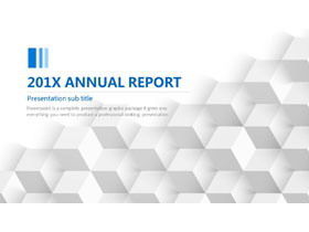 Allgemeine Geschäfts-PPT-Vorlage des grauen geometrischen Würfelhintergrunds