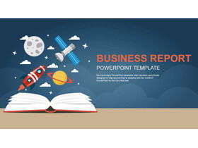 Șablon PPT aerospațial de desene animate albastru rafinat