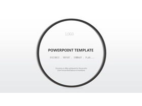 Siyah ve beyaz özlü daire arka plan ile Avrupa ve Amerikan iş PPT şablonu