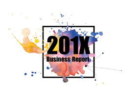 Modello PPT del piano di finanziamento aziendale con sfondo di inchiostro acquerello creativo