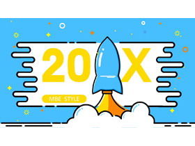 Blue MBE style rocket lift-off background PPT template