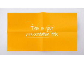 简洁彩色手写纸背景欧美PPT模板