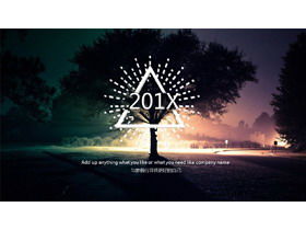 เทมเพลต PPT พื้นหลังไฟป่าสไตล์ iOS