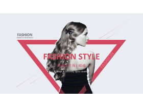 Template PPT mode wanita Eropa dan Amerika berlatar belakang supermodel