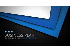 유럽과 미국의 파란색과 검정색 동적 멋진 금속 질감 PPT 템플릿