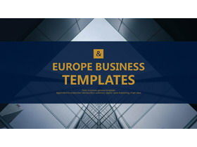 الأزرق الداكن مبنى حديث خلفية Daquan أوروبا والولايات المتحدة قالب PPT