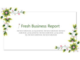 خلفية كرمة خضراء جديدة قالب PPT أجنبي