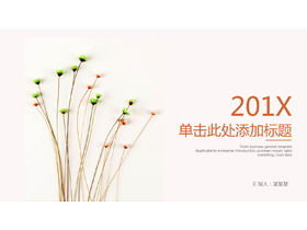 Plantilla PPT de fondo de flor pequeña hermosa simple y elegante