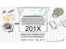 新鮮な漫画の手描きの卒業返信PPTテンプレート