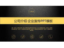 Siyah altın mat doku saydam iş kurumsal profil PPT şablonu