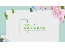 Template slide kecil segar untuk latar belakang bunga mawar