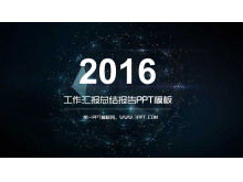 Ciemnoniebieskie ogromne rozgwieżdżone niebo w tle raportu podsumowującego szablon PPT