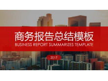 Biznesowy raport biznesowy w tle miasta szablon PPT