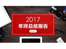 Template PPT laporan latar belakang sampul majalah datar