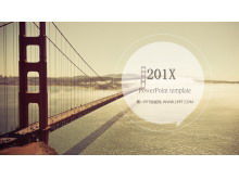 Plantilla PPT de edificio simple de color café de negocios