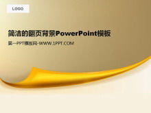 Plantilla PPT simple y simple con fondo dorado de cambio de página