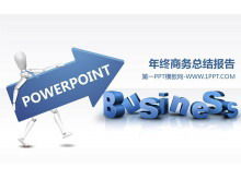 3D stereo robot care deține săgeata fundal tehnologie afaceri șablon PPT