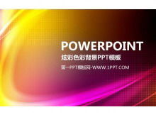 Template PPT desain seni abstrak dengan latar belakang kurva merah