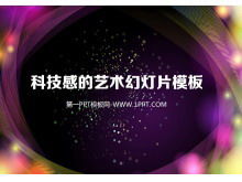 Художественный шаблон слайд-шоу с эффектом объемного пурпурного изгиба