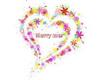 Связанный с любовью шаблон PPT с красочным фоном гирлянды