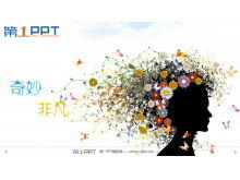 Modèle de diaporama de conception d'art de fille de printemps de fée de fleur