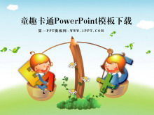 Cartoon slide template with cute English alphabet background