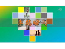 暖かくロマンチックな愛のカップルのフォトアルバムPPTテンプレートのダウンロード