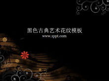Black classical art pattern background PowerPoint Template