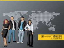 Black business people background PPT template download