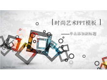 Modelo de PPT com combinação de círculo quadrado e arte