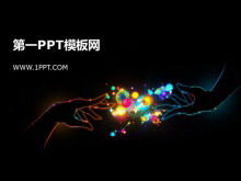 手をつないでロマンチックなハローの背景はスライドテンプレートが大好きです