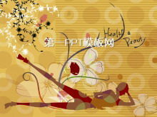 Download del modello PPT di fitness yoga delle donne di moda