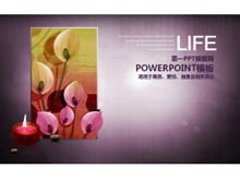 ดาวน์โหลดเทมเพลต PPT รักโรแมนติกสีม่วง