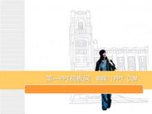 Download del modello PPT di schizzo di arte di sfondo di bellezza