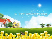 Modèle PPT architectural de fond de villa