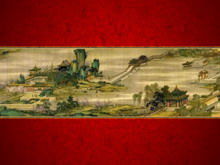 Template PPT gaya Cina Qingming Shanghetu