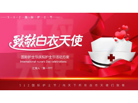 Hołd dla szablonu PPT z okazji dnia białego anioła międzynarodowej pielęgniarki