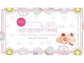 Pembe sıcak pasta tatlı PPT şablonu