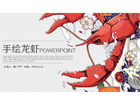 Șablon tematic PPT cu fructe de mare cu fundal de homar roșu