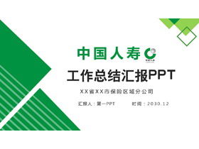 중국 생활 작업 요약 PPT 템플릿