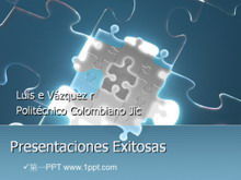 Modelo de PPT da tecnologia Tangram com efeito de luz e sombra