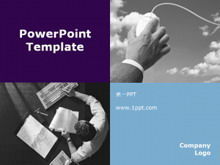 진한 파란색 마우스 하늘 비즈니스 기술 PPT 템플릿