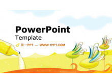 飞行芒果沙漠旅游PPT模板下载