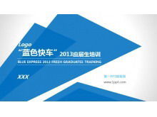 Blue sharp fresh graduate training PPT template