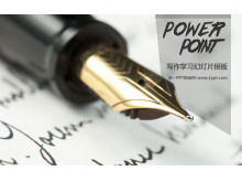 ペンの背景教育学習PPTテンプレートのダウンロード