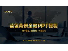 Finanzielle PPT-Vorlage mit blauem grauem Hintergrund
