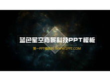 Półprzezroczysty IOS niebieskie tło gwiaździste niebo technologia szablon PPT