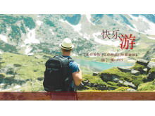 Szczęśliwy kumpel podróży związany szablon PPT