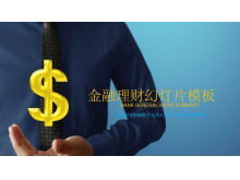 黄金货币背景财务管理PPT模板免费下载